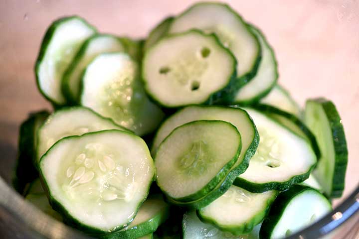 sliced cucumbers