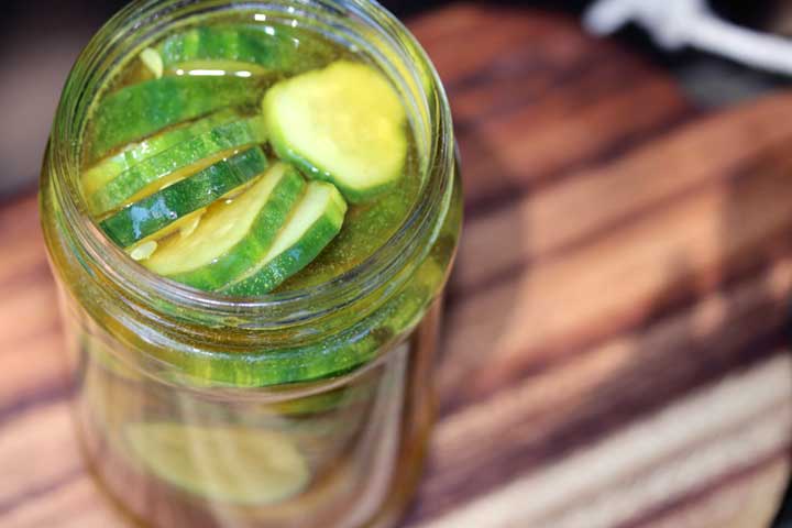 Jar of Refrigerator Bread and Butter Pickles