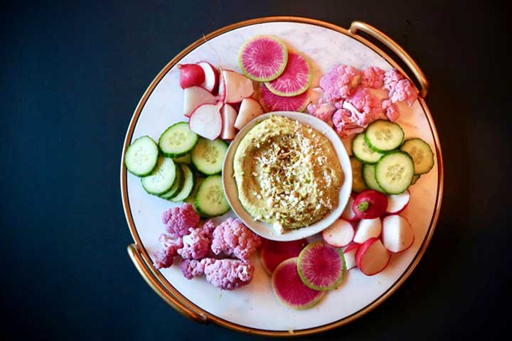 Avocado Hummus served with crudites