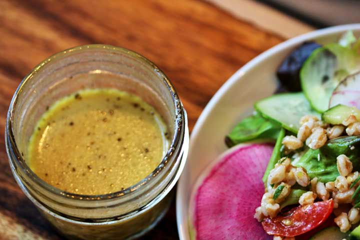 fall harvest salad paired with apple vinaigrette