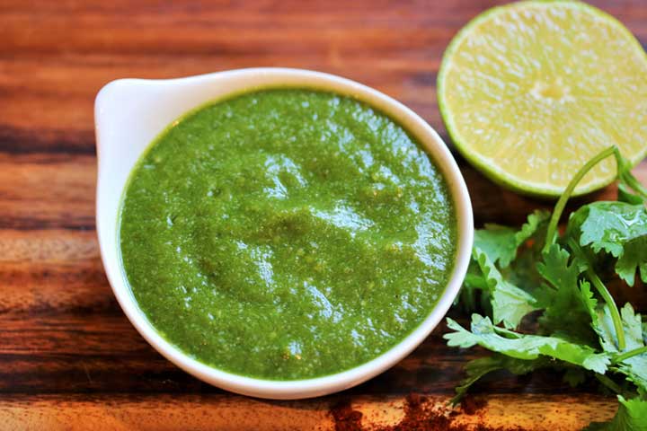 Salsa Verde with lime and cilantro