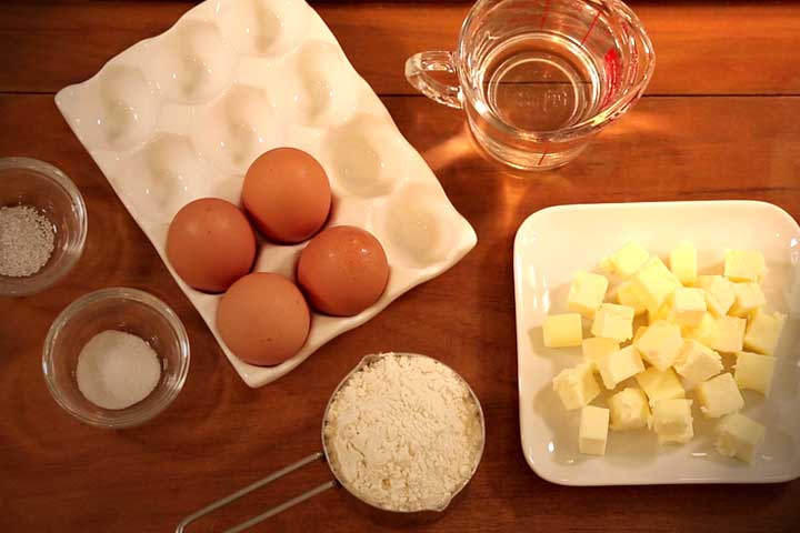 Ingredients for Pate A Choux 