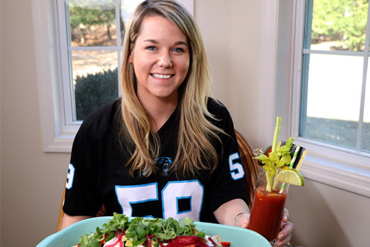 Super Bowl Sunday Elyse with Bloody Mary and Epic Nachos