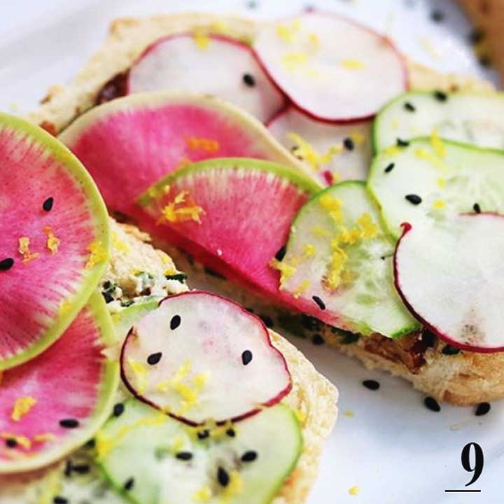 Radish Cucumber Toast 